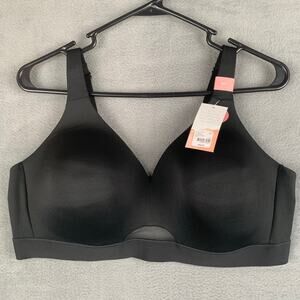 Cacique Lightly Lined No Wire Black Bra Size 42C New With Tags